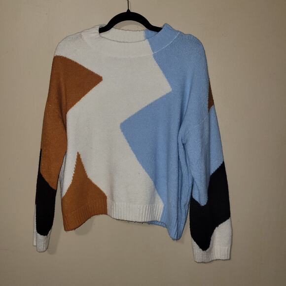 a Beautiful Soul Sweaters - A Beautiful Soul Colorblock Sweater Women’s Size X Ivory Multicolor